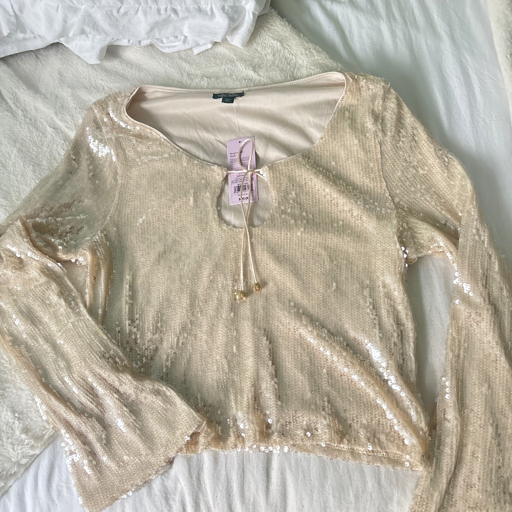 Sequin long sleeve top